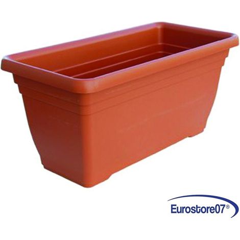 VASO FIORIERA DAPHNE IN PLASTICA colore terracotta -- - cm.80x35x33h. (1/4)