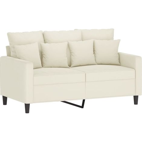 Canapé à 2 places,Sofa pour Salon,Banquette Crème 120 cm Velours CFW776571