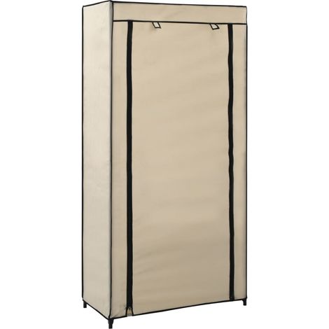 Meuble à Chaussures Étagère à Chaussures - avec housse Crème 58x28x106 cm Tissu BV142765 - BonneVie (1/5)