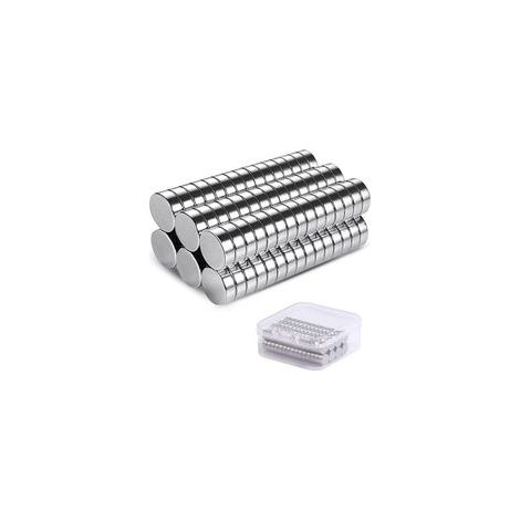 60 Aimants Néodyme Puissants 6x3mm, Mini Punaises Magnétiques pour Frigo, Tableau, Bricolage et Loisirs Créatifs (1/4)