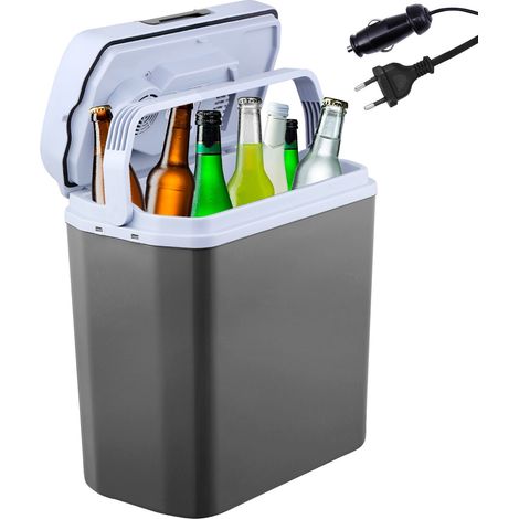 AREBOS  20 Liter Kühlbox  zum Kühlen und Warmhalten  Mini Kühlschrank  Thermo-elektrische Kühlbox  mit ECO Modus  12/230 V für Auto und Steckdose  elektrische Kühlbox  Anthrazit (1/5)
