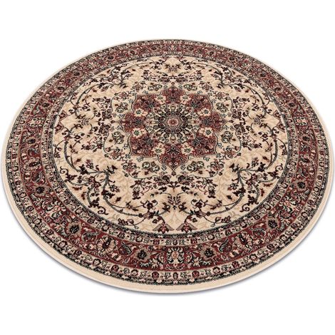 Alfombra de lana POLONIA circulo KORDOBA arena, beige / terracota beige circulo 200 cm