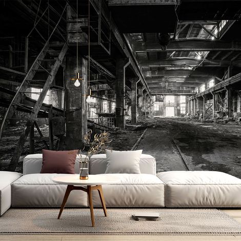 Papier peint panoramique - Usine abandonnée - 130 cm x 87 cm (1/4)