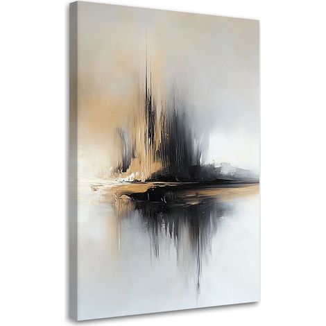 Tableau déco Abstraction Beige Gris 60x90 (1/5)