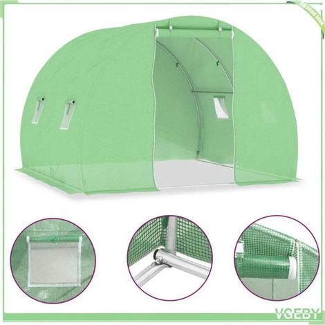 Serre - FAFEICY - 48158 - 3x2x2 m (6 m²) - PE 140 g/m² - Cadre acier galvanisé (1/5)