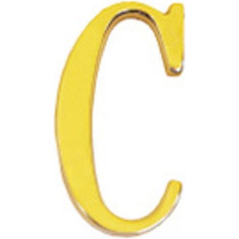 Lettera "C" in ottone 10 cm. con Viti Nascoste (Blister 1 Pezzo)