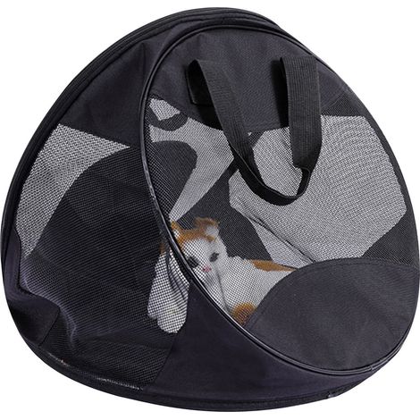Sac À Dos De Transport Pour Animaux - 40 Cm - Polyester 600D Oxford - Respirant Et Pliable - Pour Chats Chiots Oiseaux Jusqu'à 10 Kg - Noir Rouge Vert - 1 Pièce (1/5)