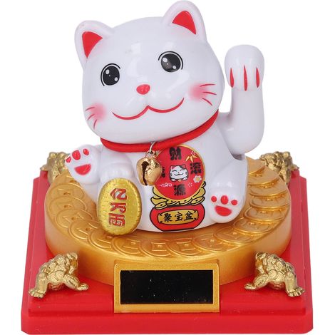 Toivize Solar Lucky Cat Automatisches Modell Dekorative Kunststofffigur für Büro und Auto, Batterielos (1/5)