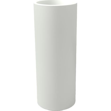 Vaso fioriera bianco tondo alto per fiori piante moderno in resina mod. Barocco (1/3)