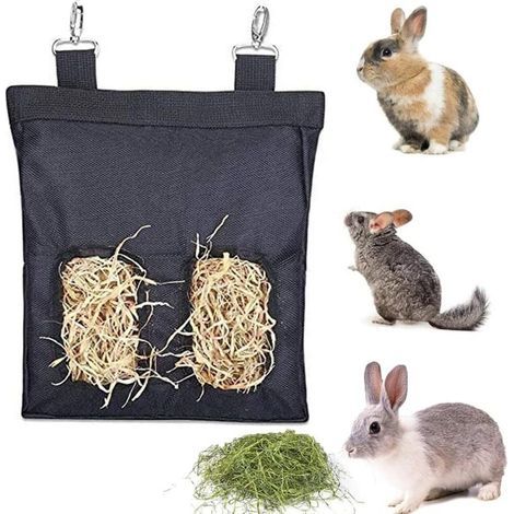 Mangeoire à foin pour lapins et cobayes, sac de nourriture pour lapins et cobayes, à suspendre (1/5)