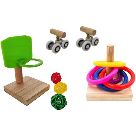 Papageienspielzeug-Set, 3-teilig, für Wellensittiche, Hamster, Chinchillas, Kaninchen und Kakadus (1/5)