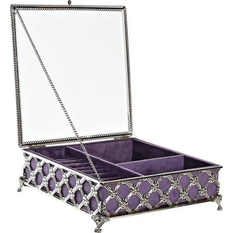 Écrin bijou lilas en métal et verre style traditionnel élégant - Lilas argenté transparent (1/4)