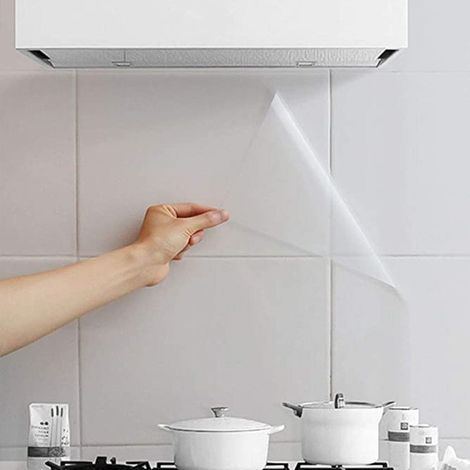 Foglio trasparente autoadesivo per cucina calore e olio 60cm x 500cm