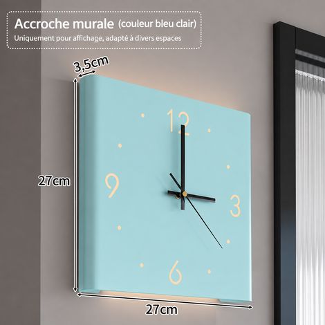 Horloge Murale d'Angle Modèle Simple Unité Bleu Clair avec Éclairage Intégré 32,5 × 9 × 31 cm 1,25 kg – Livraison gratuite (1/5)