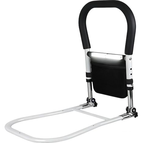 Barriere de Lit Adulte,Barrière de Sécurité Sans Perçage,Barriere de lit  Barre d’appui de Lit en Acier Carbone,VeilleuseLED Prévenir les Chutes,Hauteur réglable Barrière de lit,Sécurité et Stabilité (1/5)