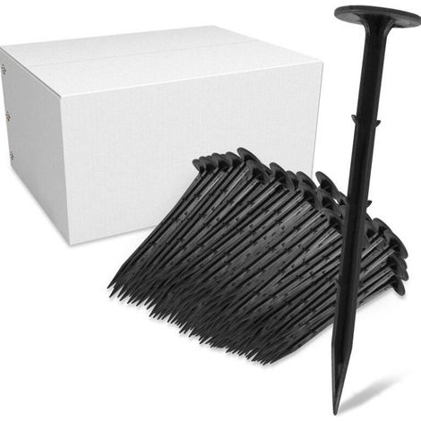 [NON UTILIZZATO] Ancoraggi da giardino, lunghi 16 cm, neri, tenda, picchetti per prato - 200 pezzi