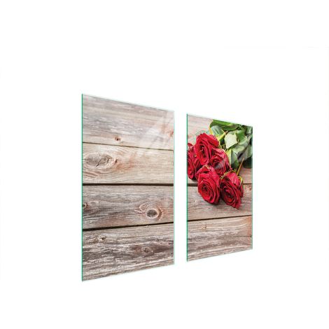 PIASTRA PROTETTIVA IN VETRO PER STUFA 75x52 ROSE (1/5)