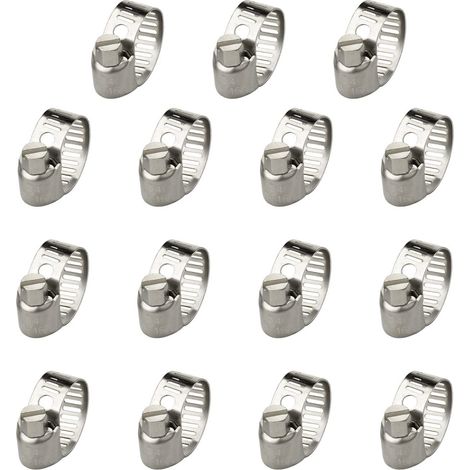 Collier de Serrage Réglable 21-44/16-25/10-16mm 15pcs Collier de Serrage Inox 304 Collier Serrage Métallique pour la Plomberie, Piscine, l'Automobile et les Applications Mécaniques (1/5)