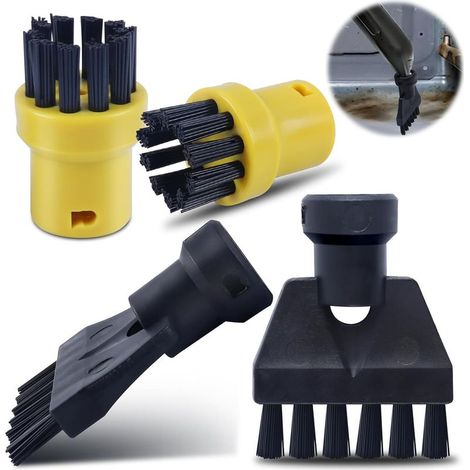 4 Pcs Brosses Accessoire Nettoyeur Vapeur pour Karcher SC1 SC2 SC3 SC4 SC5, Brosses à Joints Kärcher pour la Cuisine, Les Meubles, la Salle de Bain, Les Tapis (1/5)