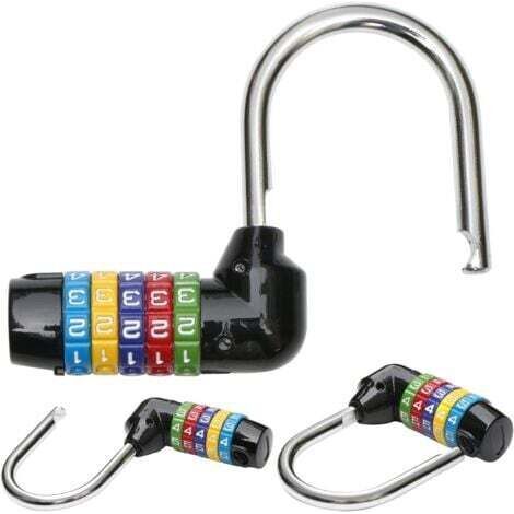NALOOKAMIC (Noir) Cadenas à combinaison à 5 chiffres pour valise Aucune clé requise – Parfait pour les salles d'évasion