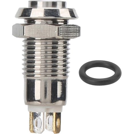 Interrupteur à bouton-poussoir de 8 mm, étanche IP65, en acier inoxydable. (1/5)