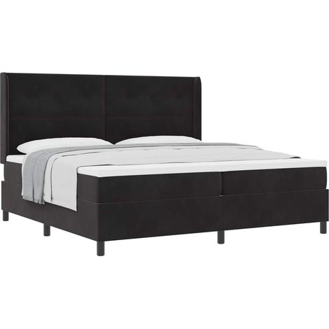 Maison Exclusive - Letto a molle con testiera Nero 200 x 200 cm Velluto (1/5)