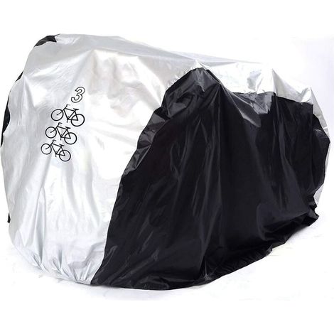 Funda para bicicleta para 2 bicicletas Funda para bicicleta para 3 bicicletas Funda de nailon 190T impermeable para exteriores Funda protectora portátil para bicicleta varia bicicletas al aire libre,  (1/5)