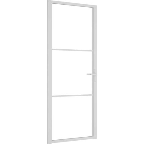 vidaXL Puerta de Vidrio 83 x 201,5 cm Aluminio Blanco y transparente (1/2)