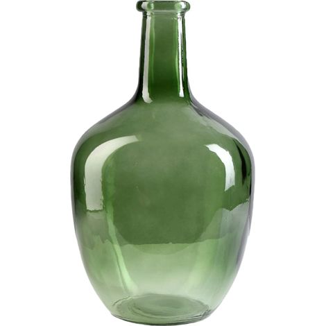 Vase Vert en Verre à col étrangleur Vintage, récipient Floral à Longue Tige, Centre de Table décoratif pour Table Basse, Bureau, Mariage, événements, 19 cm de diamètre et 30,5 cm (1/5)