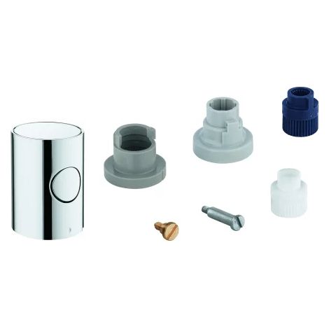 GROHE poignée en métal 47984, DN 15, poignée de débit avec GROHE EcoButton, (touche éco avec butée économique réglable individuellement), matt black, 479842430