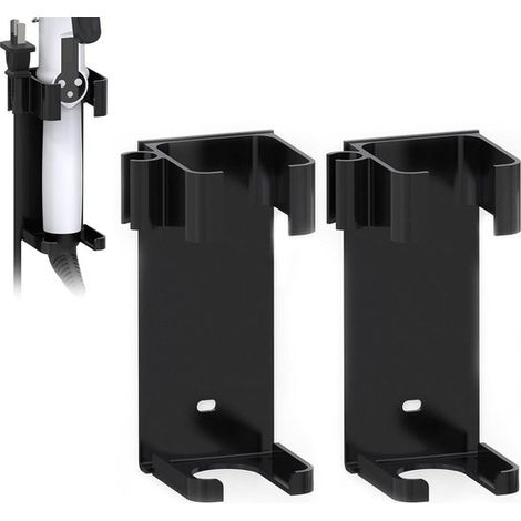 Wandhalterung für Lockenstab – Haarstyling-Organizer – Badezimmeraufbewahrung – Kein Bohren erforderlich – 2-teilig – Schwarz (1/5)
