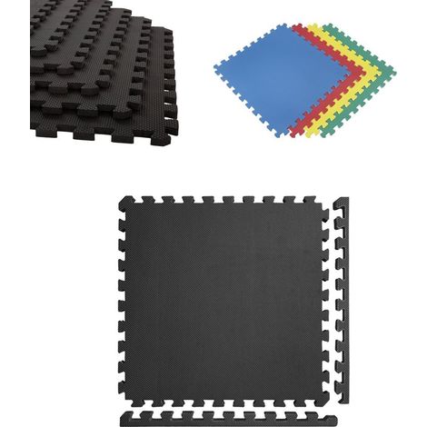 Esterilla Puzzle para Suelos de Gimnasio y Fitness  Protección de Goma 60x60 cm  Colchoneta Antideslizante (1/5)