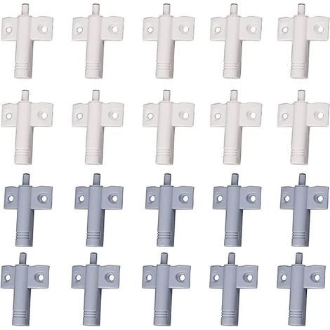20 amortisseurs de porte de cuisine, amortisseurs de placard, amortisseurs de tiroir, amortisseurs doux et silencieux, pour placards, portes (blanc + gris) (1/4)