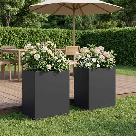 Cache-pot de jardin 2 pc Noir 40 x 30 x 50 cm (1/5)