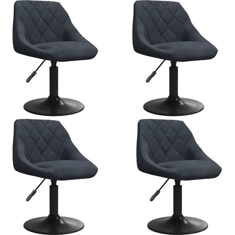 Lot de 4 Chaises pivotantes à manger,Chaise de cuisine gris foncé velours CFW54203 (1/5)