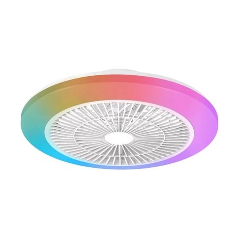 Ventilador de techo, led rgb, dc 20 w + 40 w, modelo amigo, blanco, ø48 cm