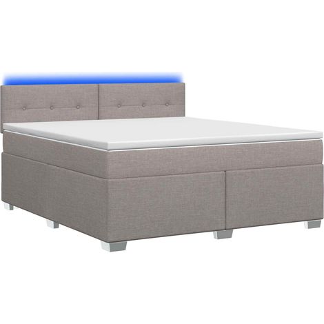 Maison Exclusive - Letto con Box Spring, Materasso e LED Tortora 180 x 200 cm (1/5)
