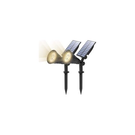 LED-Solar-Fluter – 2er-Pack, wasserdicht, Außenbeleuchtung für Bäume, Zäune, Terrassen, Partys, neutralweiß 4000K – Crezuo (1/4)