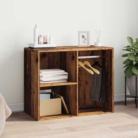 Armoire en Bois Massif Style Vintage 80x40x65 cm, Meuble de Rangement avec Portes, Placard de Chambre ou Entrée, Design Rustique Chaud, Assemblage Facile (1/5)