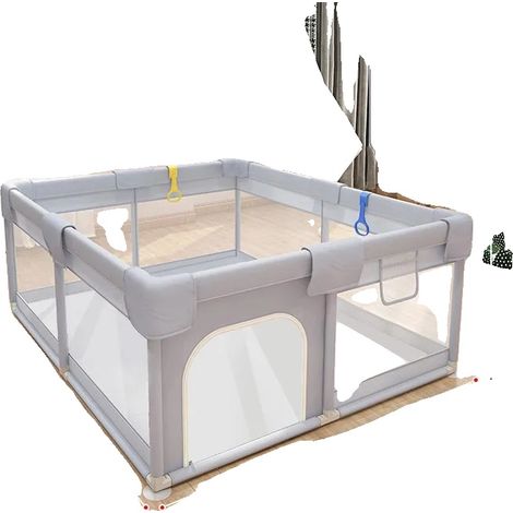 Parc pour bébé, Design spacieux, Couleur grise (1/2)