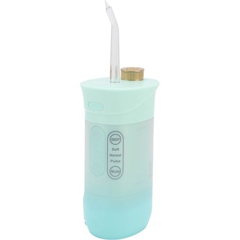 Hydropulseur électrique 220 ml, 3 modes, 4 embouts, nettoyage buccal en profondeur, prévention des caries, jet dentaire pour les dents et les gencives, vert (1/5)