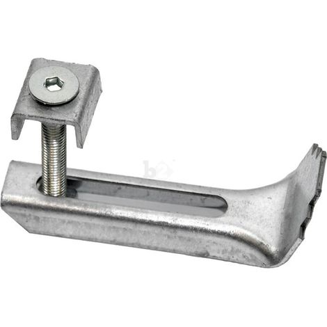 Pièces de serrage pour grilles mailles 30/10 mm – Fixation galvanisée à chaud – Empêche le glissement des grilles – Avec languette et vis