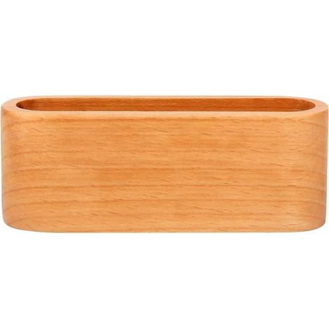 Porte-cartes De Visite En Bois - Support Bureau En Hêtre Massif Et Noyer Noir - Pour Organisation Bureau - 1 Pièce (1/5)