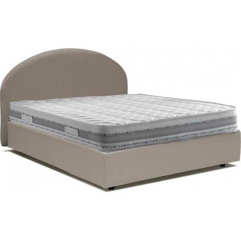 Talamo Italia Doppelbett Consolata, Containerbett mit Kunstlederbezug, 100% Made in Italy, Frontöffnung, inklusive Matratze 160x190 cm, Turteltaube