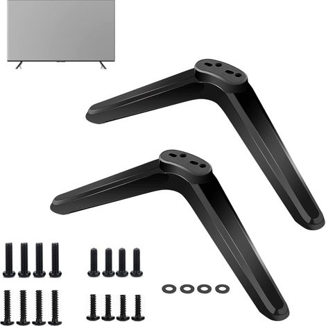 Pieds de Piédestal de Base TV Universels，convient à la plupart des téléviseurs LCD LED de 27 à 55 pouces,Entraxe 11mm à 20mm，noir