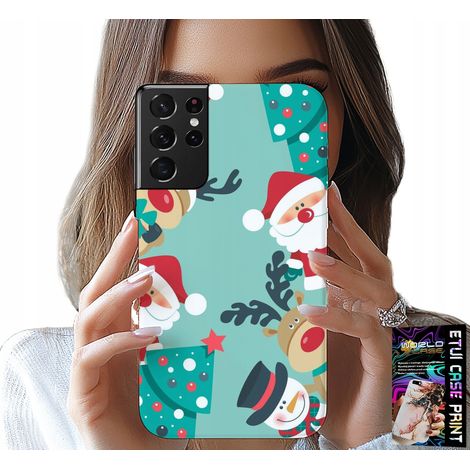 Custodia per Samsung Galaxy S21 Ultra - Babbo Natale, renne, pupazzo di neve, motivi natalizi (1/5)