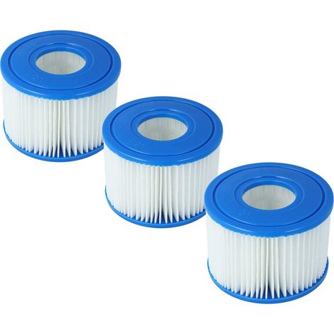 vhbw 3x Cartucho de filtro tipo S1 compatible con Intex PureSpa 28403E piscina - Recambio blanco / azul (1/4)