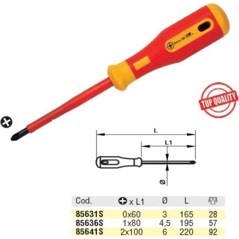 CACCIAVITI OMMA ISOLATI 1000V A CROCE PH  PH 0 X 60