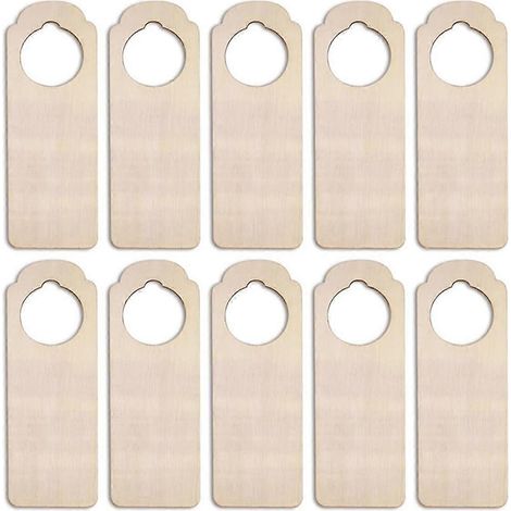 Lot de 20 supports de poignée de porte en bois brut à peindre, pour loisirs créatifs, décoration intérieure (maison, bureau, hôtel, commerce). (1/4)