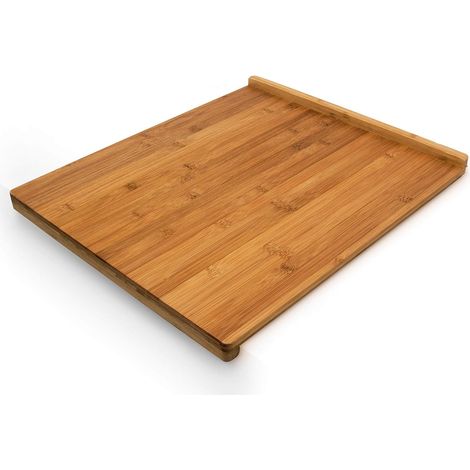 1 Planche à découper en bambou, réversible avec rebords, résistante à l'humidité, pour cuisine (1/5)